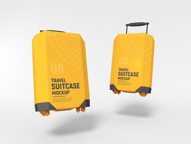 Hardside Travel Luggage Suitcase Mockup Psd