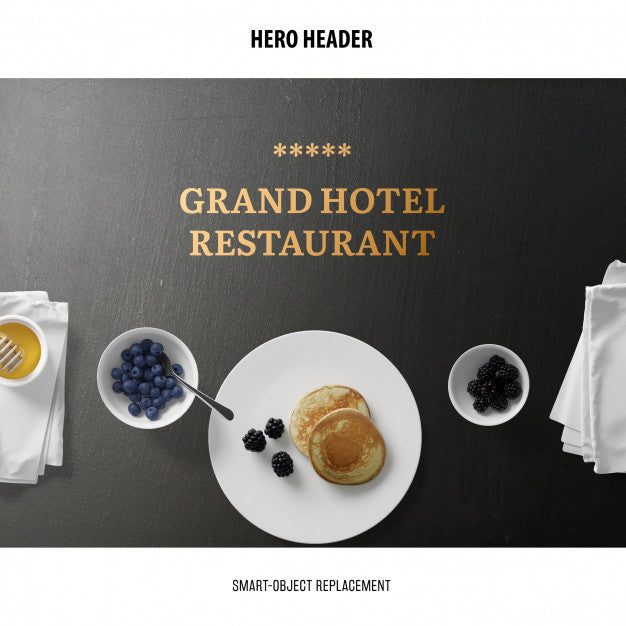Header Restaurant Mockup. Psd
