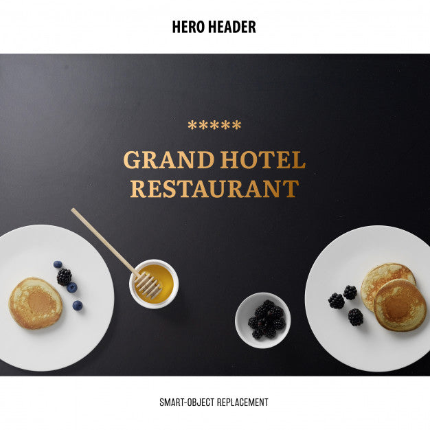Header Restaurant Mockup. Psd