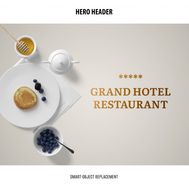 Header Restaurant Mockup. Psd