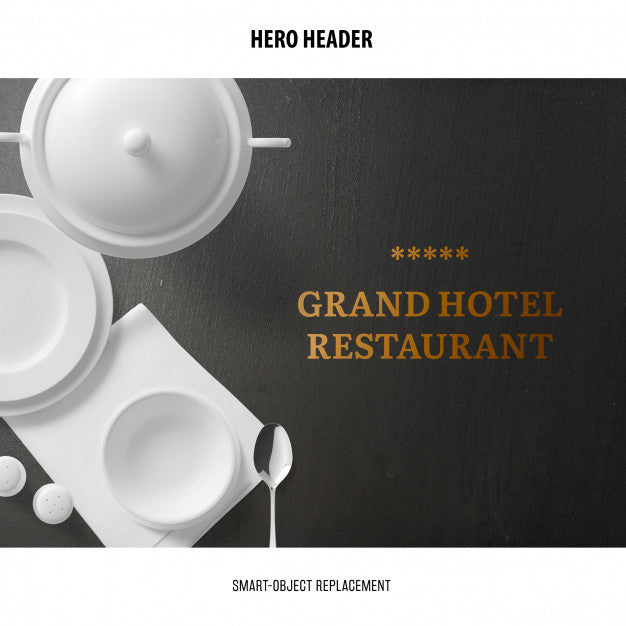 Header Restaurant Mockup. Psd