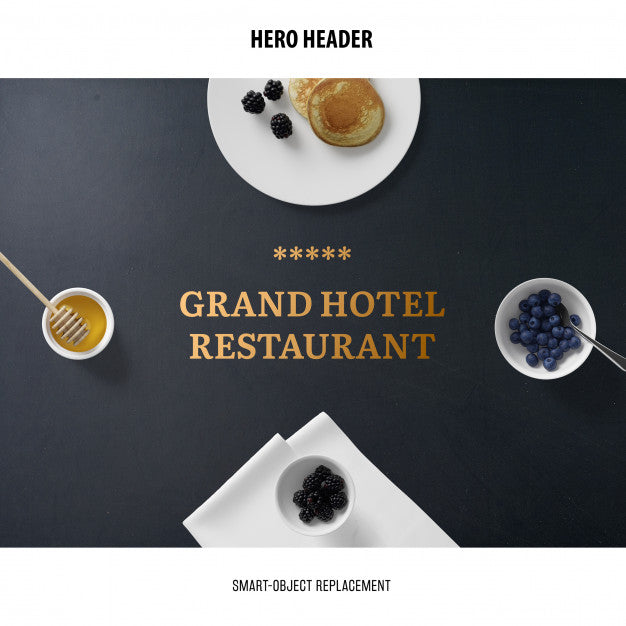Header Restaurant Mockup. Psd