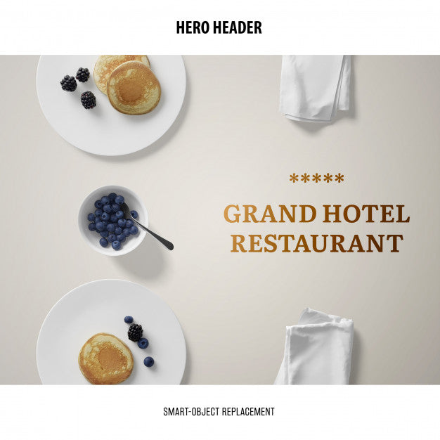 Header Restaurant Mockup. Psd