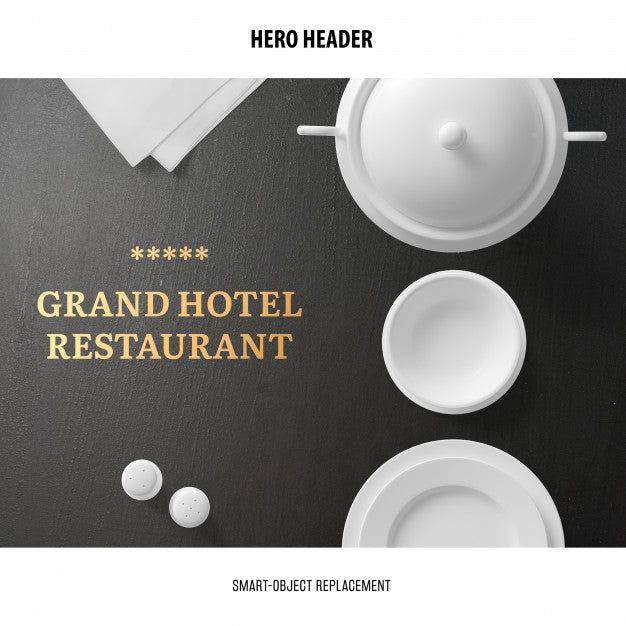 Header Restaurant Mockup. Psd