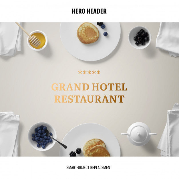 Header Restaurant Mockup. Psd