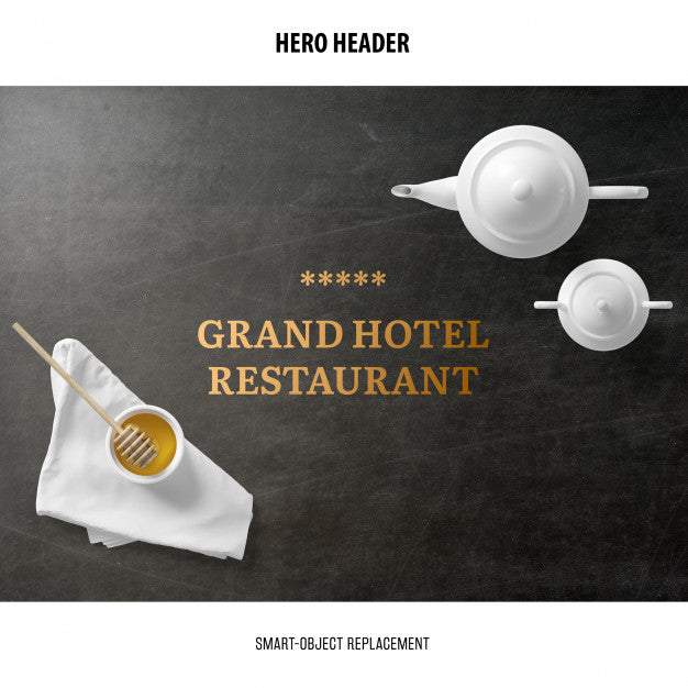 Header Restaurant Mockup. Psd