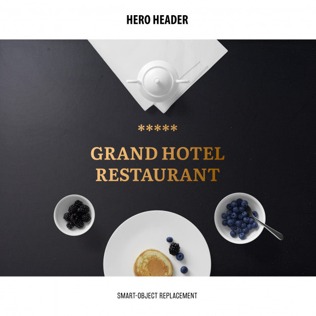 Header Restaurant Mockup. Psd