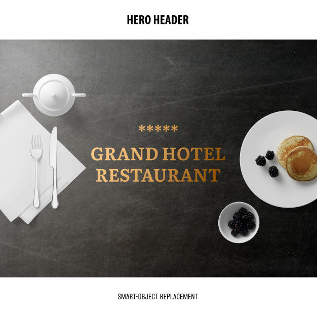 Header Restaurant Mockup. Psd