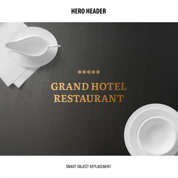 Header Restaurant Mockup. Psd