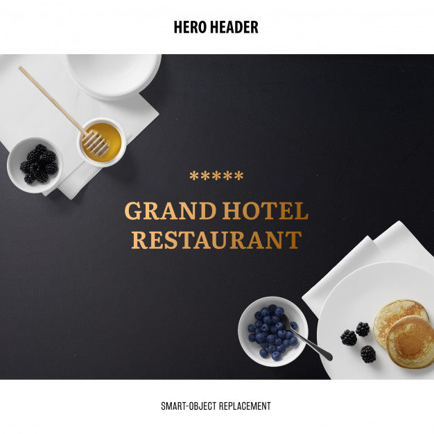 Header Restaurant Mockup. Psd