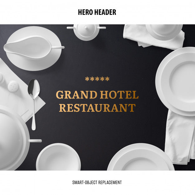 Header Restaurant Mockup. Psd