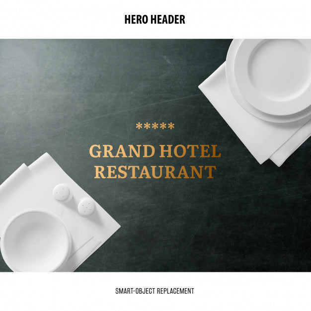 Header Restaurant Mockup. Psd