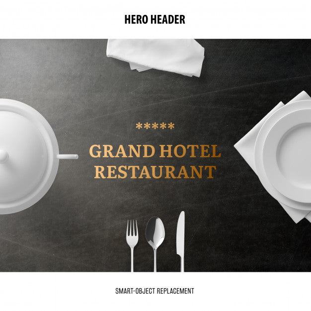 Header Restaurant Mockup. Psd