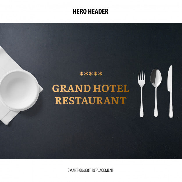 Header Restaurant Mockup. Psd