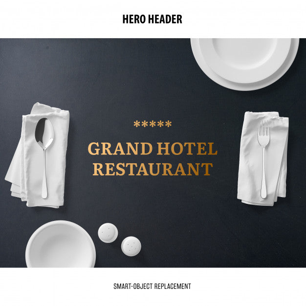 Header Restaurant Mockup. Psd