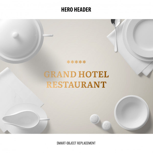 Header Restaurant Mockup. Psd