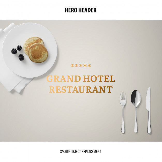 Header Restaurant Mockup. Psd