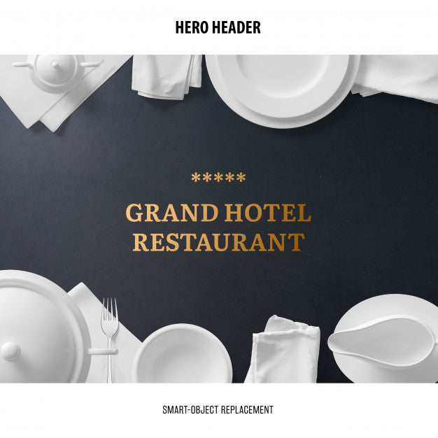 Header Restaurant Mockup. Psd