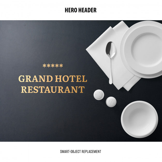 Header Restaurant Mockup. Psd