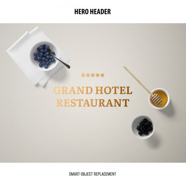 Header Restaurant Mockup. Psd