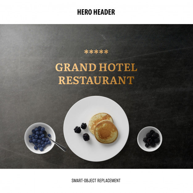 Header Restaurant Mockup. Psd