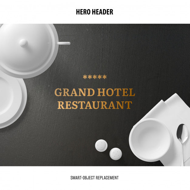 Header Restaurant Mockup. Psd