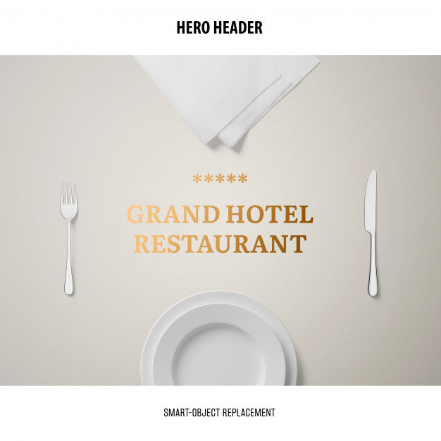 Header Restaurant Mockup. Psd
