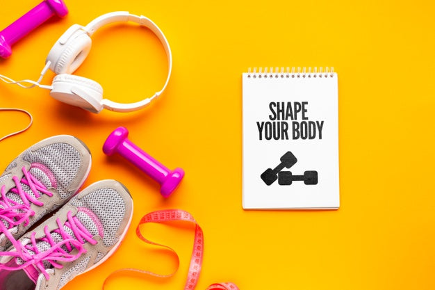 Headphones And Fitness Equipment For Class Psd