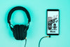 Headphones Connected At Smartphone Psd