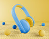 Headset With Blue Headphones Psd