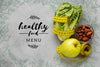 Healthy Food Menu Text With Veggies Psd