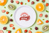 Healthy Food Mock-Up Plate With Citrus Psd
