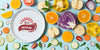 Healthy Food Mock-Up Plate With Slices Of Veggies And Fruit Psd