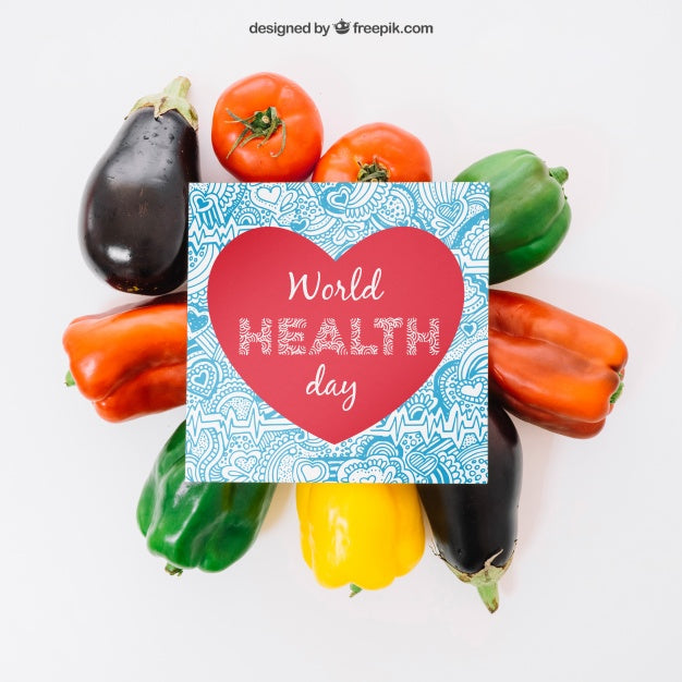 Healthy Food Mockup With Card Psd