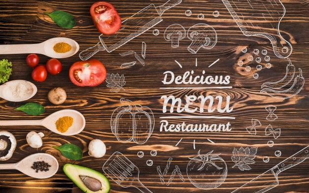 Healthy Food Mockup With Copyspace Psd