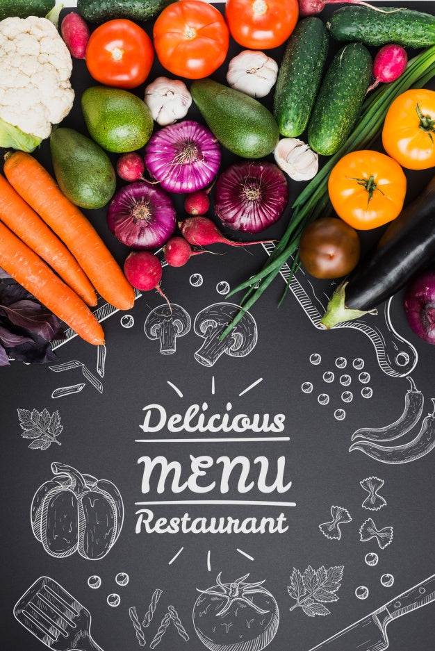 Healthy Food Mockup With Copyspace Psd