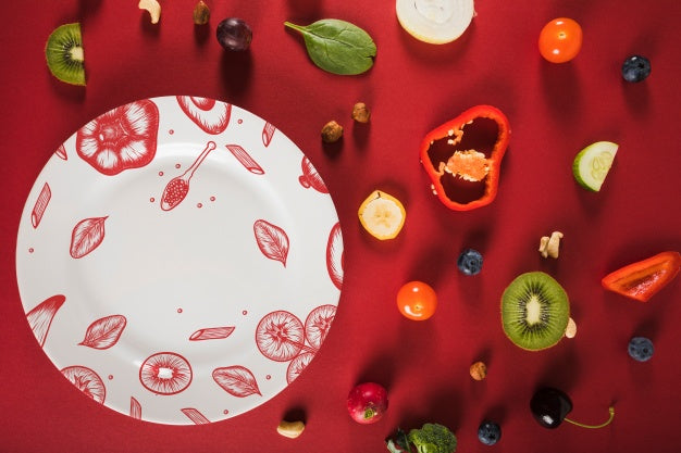 Healthy Food Mockup With Plate Psd