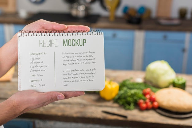 Healthy Food Recipe Mock-Up In The Kitchen Psd