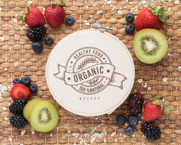 Healthy Fruits Mock-Up Psd
