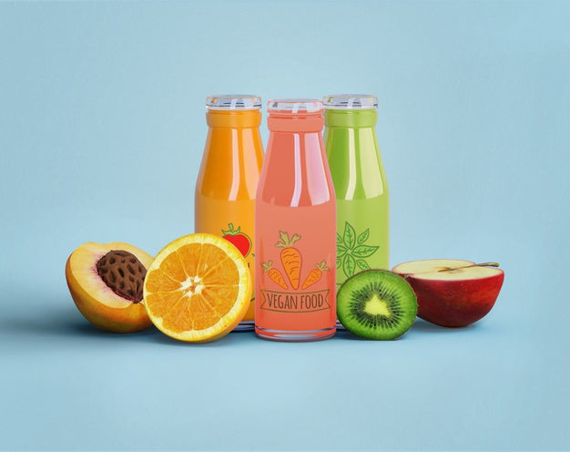 Healthy Juice For Detox Concept And Fruits Psd