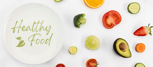 Healthy Lifestyle Of Organic Food Flat Lay Psd