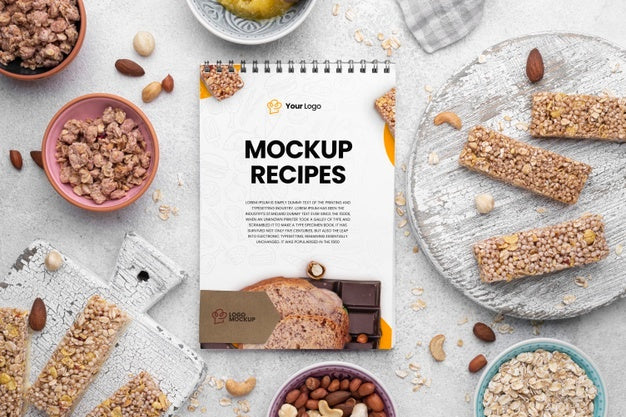 Healthy Sweets Recipe Mockup Psd