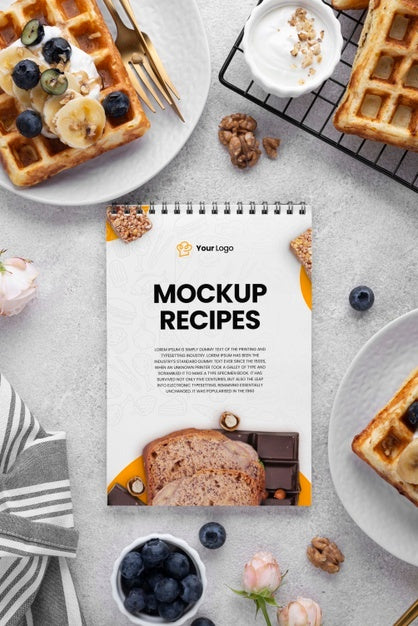 Healthy Sweets Recipe Mockup Psd