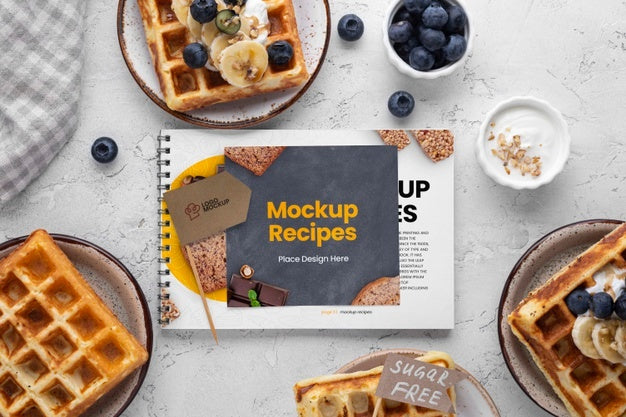 Healthy Sweets Recipe Mockup Psd