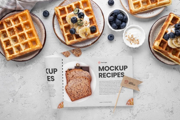 Healthy Sweets Recipe Mockup Psd
