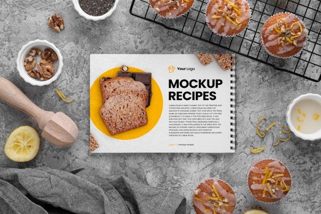 Healthy Sweets Recipe Mockup Psd