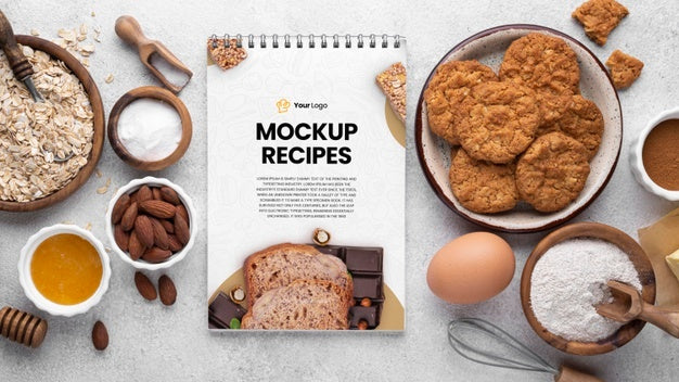 Healthy Sweets Recipe Mockup Psd
