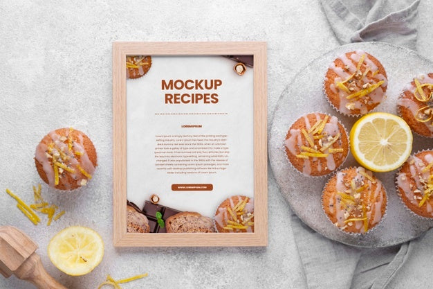 Healthy Sweets Recipe Mockup Psd