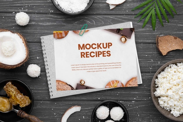 Healthy Sweets Recipe Mockup Psd