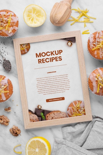 Healthy Sweets Recipe Mockup Psd